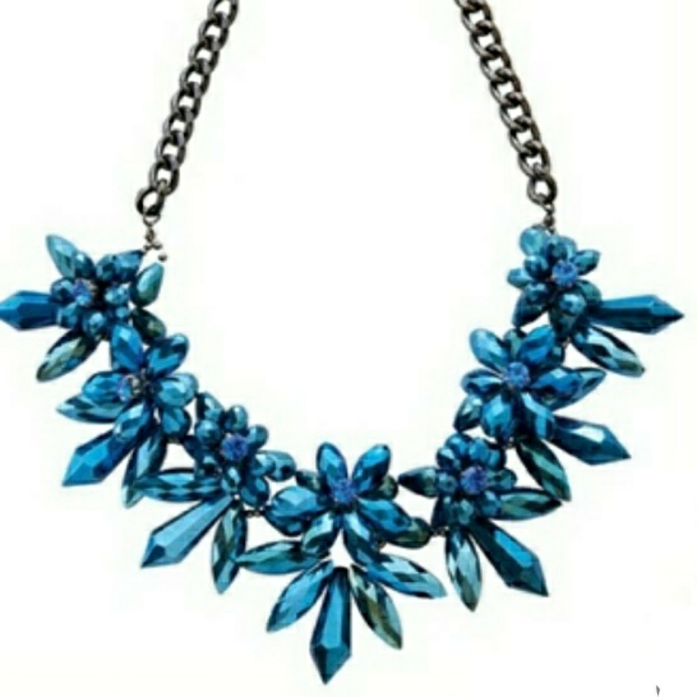 Park Lane Necklace As New Vibrant Iridenscent Blue - Picture 2 of 7